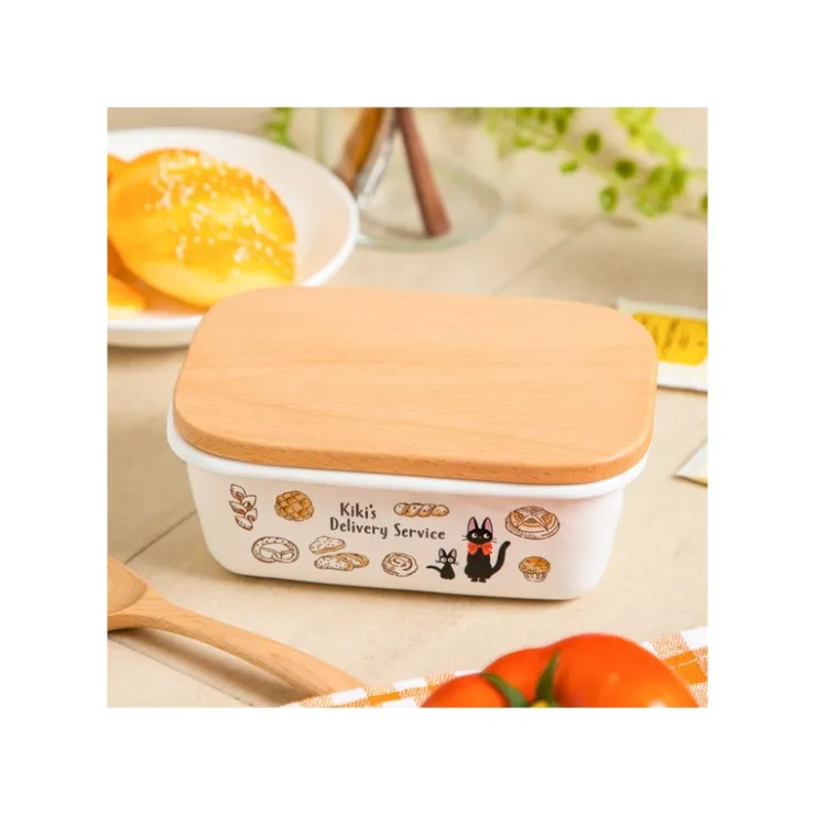 Maison Ghibli Beurrier émail avec couvercle bois Viennoiseries 500ml - Kiki la peti