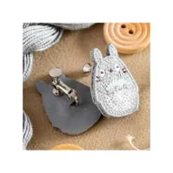 Maison Ghibli Bijou Boucle d’oreilles à Clips Broderie Totoro gris - Mon Voisin Tot