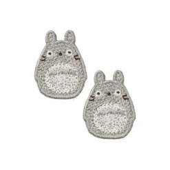 Maison Ghibli Bijou Boucle d’oreilles à Clips Broderie Totoro gris - Mon Voisin Tot