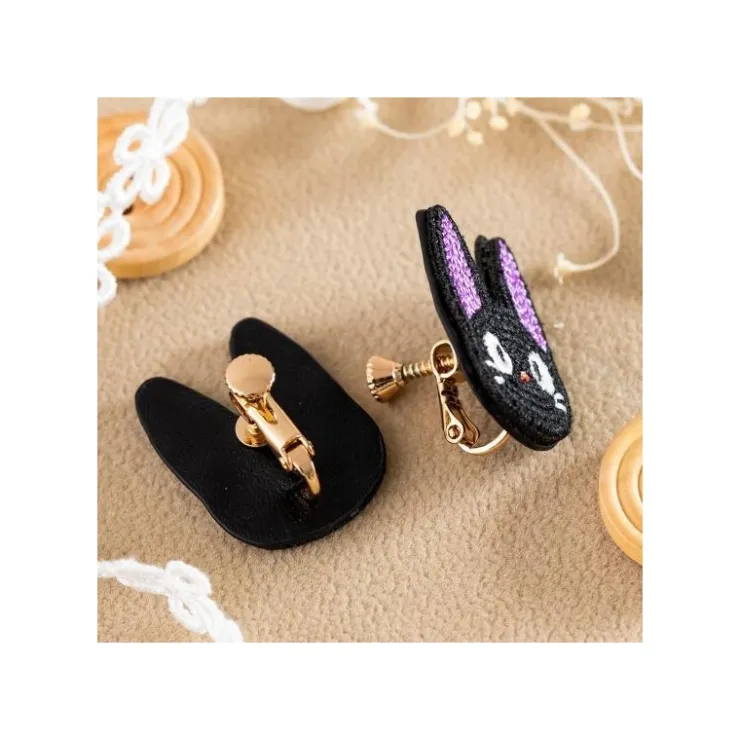 Maison Ghibli Bijou Boucle d’oreilles à Clips Broderie Jiji - Kiki la petite sorciè