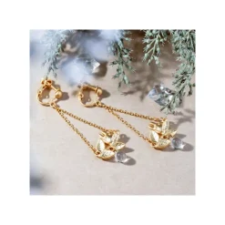 Maison Ghibli Bijou Boucle d’oreilles Clip Totoro Blanc Caché Dans Une Feuille - Mo