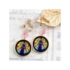 Maison Ghibli Bijou Boucles d’oreilles à clips Jiji Vitrail - Kiki la petite Sorciè