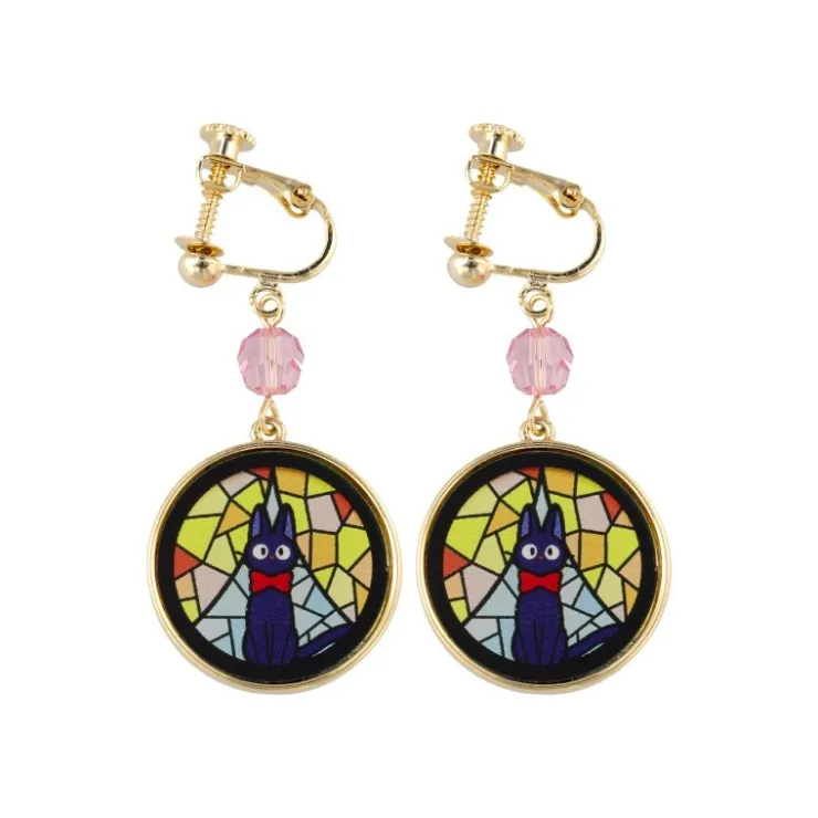 Maison Ghibli Bijou Boucles d’oreilles à clips Jiji Vitrail - Kiki la petite Sorciè