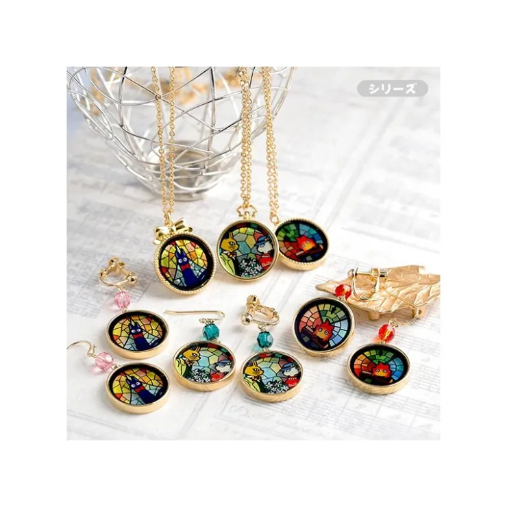 Maison Ghibli Bijou Boucles d’oreilles à clips Jiji Vitrail - Kiki la petite Sorciè