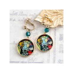 Maison Ghibli Bijou Boucles d’oreilles à clips Louise & Baron Vitrail - Si tu tends