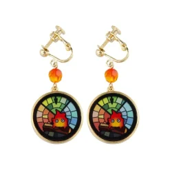 Maison Ghibli Bijou Boucles d’oreilles à clips Calcifer Vitrail- Le Chateau Ambulan