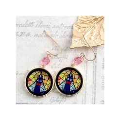 Maison Ghibli Bijou Boucles d’oreilles Jiji Vitrail - Kiki la petite Sorcière