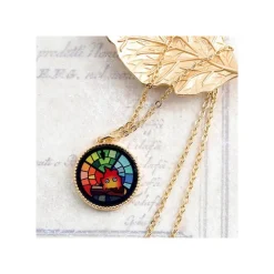 Maison Ghibli Bijou Pendentif Calcifer Vitrail- Le Château ambulant