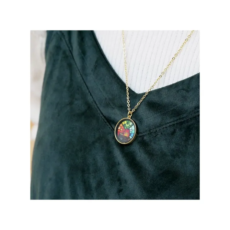 Maison Ghibli Bijou Pendentif Calcifer Vitrail- Le Château ambulant