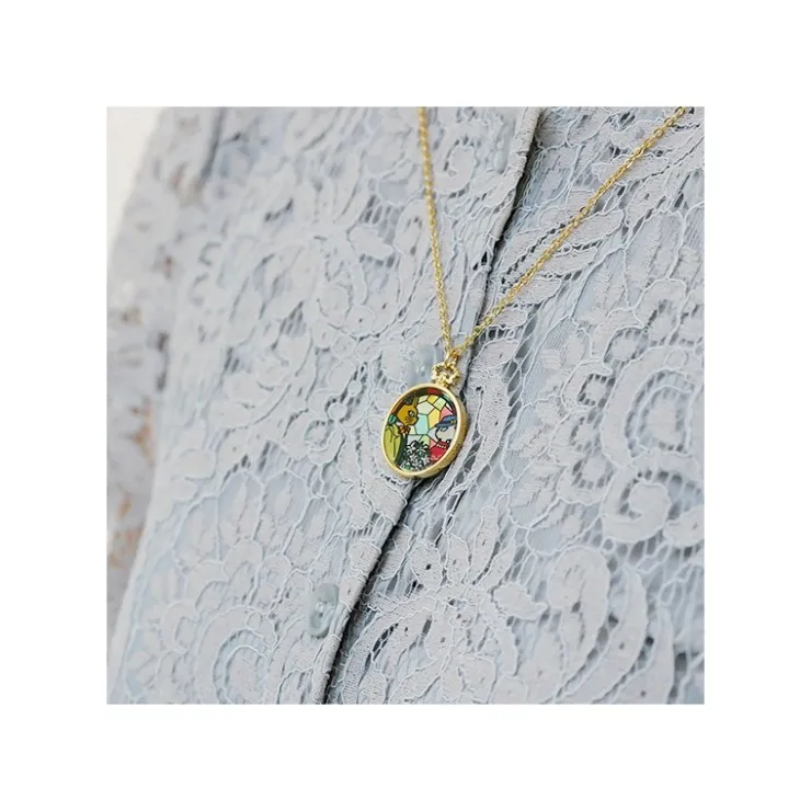 Maison Ghibli Bijou Pendentif Louise Et Baron Vitrail - Si tu tends l'oreille