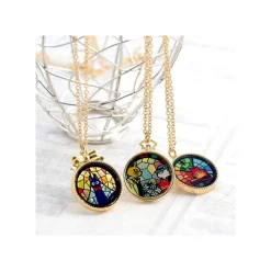 Maison Ghibli Bijou Pendentif Louise Et Baron Vitrail - Si tu tends l'oreille