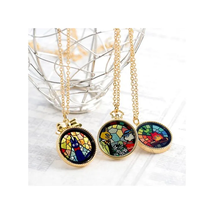 Maison Ghibli Bijou Pendentif Louise Et Baron Vitrail - Si tu tends l'oreille