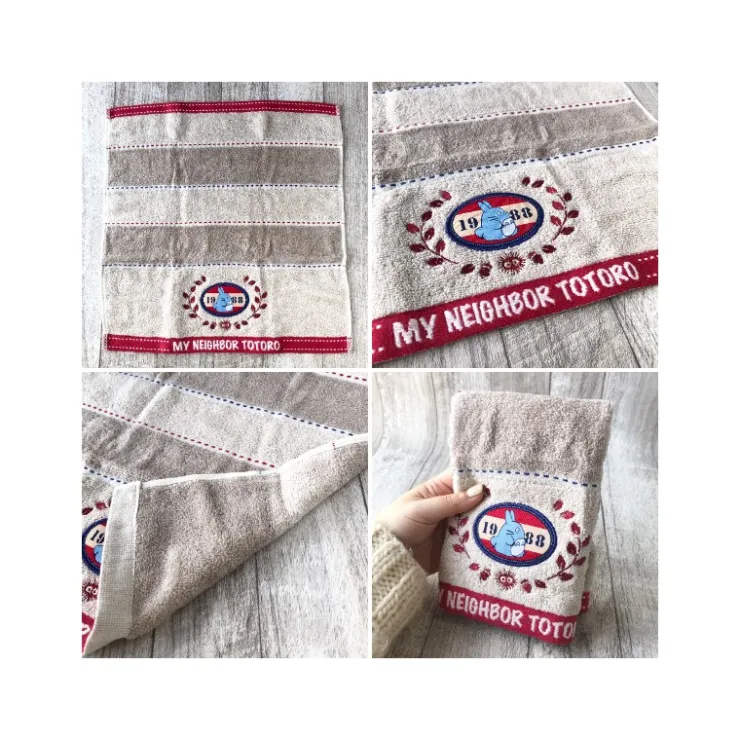 Maison Ghibli Boîte cadeau 3 serviettes Couture en denim - Mon Voisin Totoro