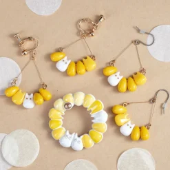Maison Ghibli Boucles d’oreilles Totoro blanc & Maïs - Mon Voisin Totoro