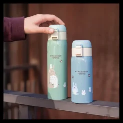 Maison Ghibli Bouteille Thermos 480ml Vert pâle mat - Mon Voisin Totoro
