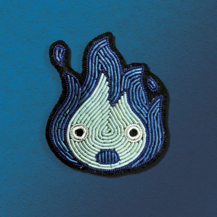 Maison Ghibli Broche Cannetille Calcifer bleu - Le Château Ambulant