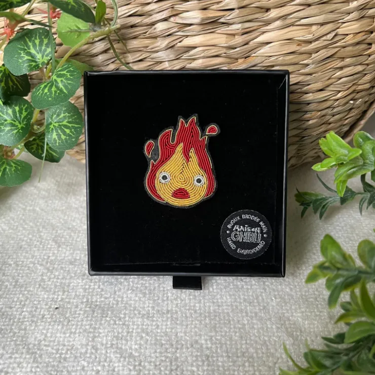 Maison Ghibli Broche Cannetille Calcifer jaune - Le Château Ambulant