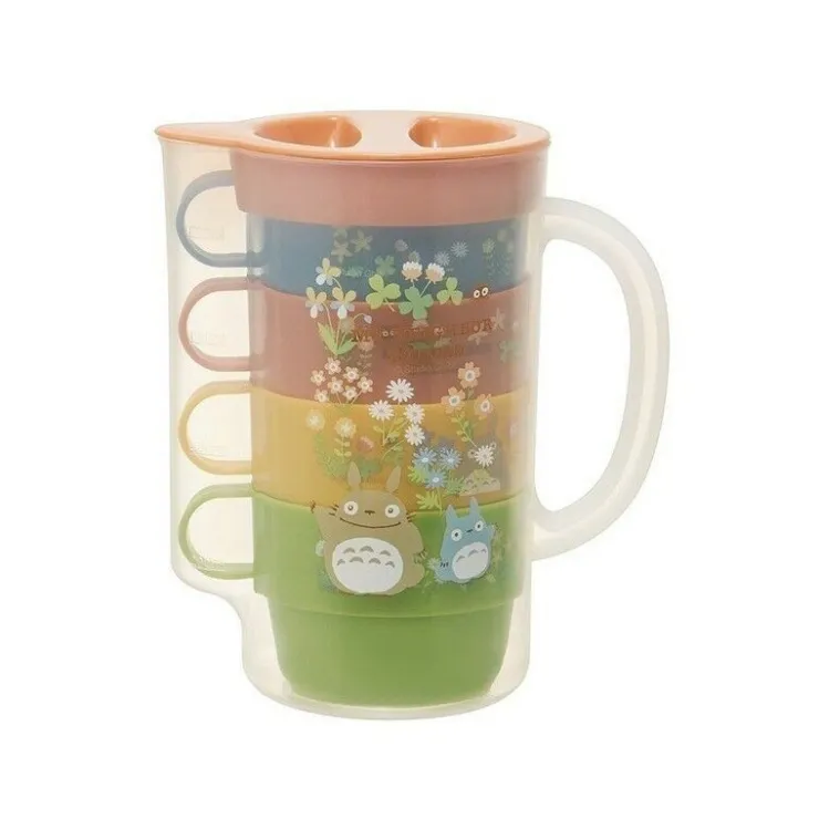 Maison Ghibli Carafe Et 4 Tasses Totoro Fleur - Mon Voisin Totoro