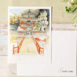 Maison Ghibli Carte de vœux aquarelle 24 x 15,8 cm Aburaya - Le Voyage de Chihiro