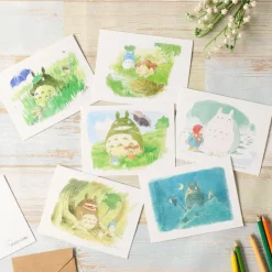 Maison Ghibli Carte de vœux aquarelle 24 x 15,8 cm Hiver - Mon Voisin Totoro