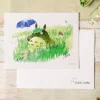 Maison Ghibli Carte de vœux aquarelle 24 x 15,8 cm Mei & Totoro & Sakura - Mon Vois