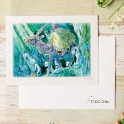 Maison Ghibli Carte de vœux aquarelle 24 x 15,8 cm Ashitaka dans la forêt  - Prince