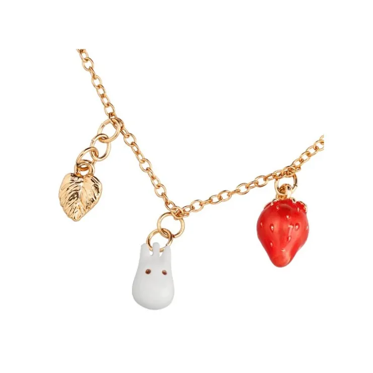 Maison Ghibli Collier Totoro Blanc Et Fraises - Mon Voisin Totoro