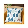 Maison Ghibli Coussin Totoro Feuilles Bleues et Vertes 45x45 cm - Mon Voisin Totoro