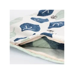 Maison Ghibli Coussin Totoro Feuilles Bleues et Vertes 45x45 cm - Mon Voisin Totoro