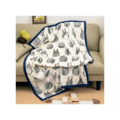Maison Ghibli Couverture Silhouette Totoro Gris 100x140 cm - Mon Voisin Totoro