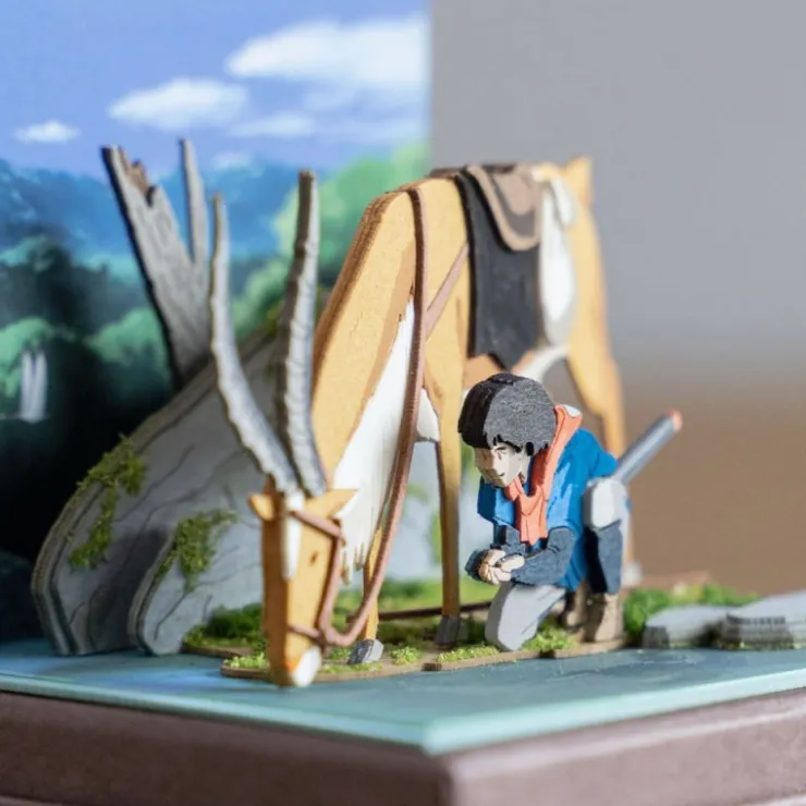 Maison Ghibli Diorama papier Ashitaka et Yakuru -Princesse Mononoké