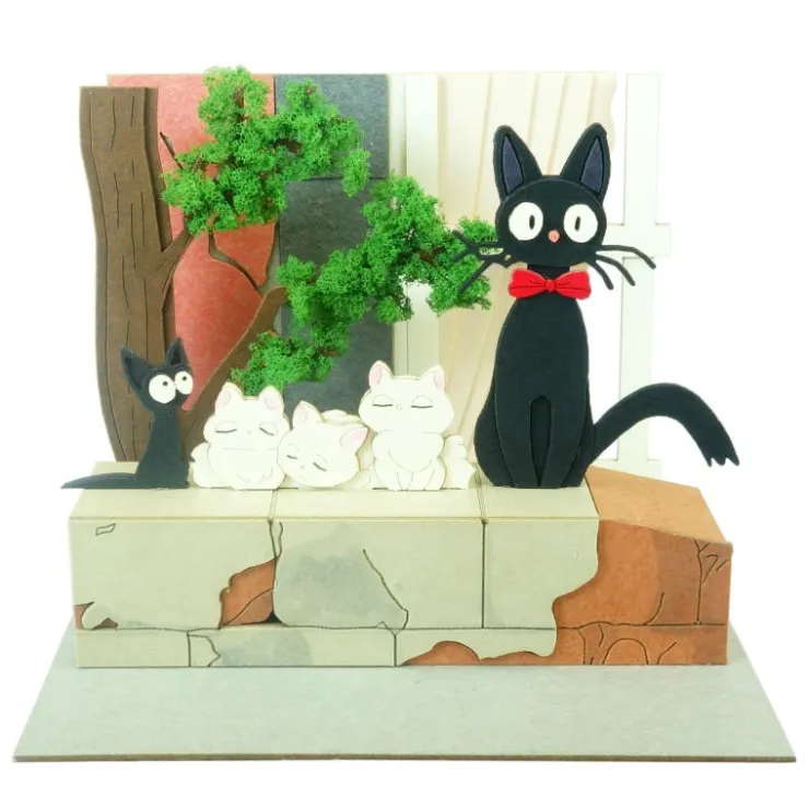 Maison Ghibli Diorama papier Jiji et chatons - Kiki la petite sorcière