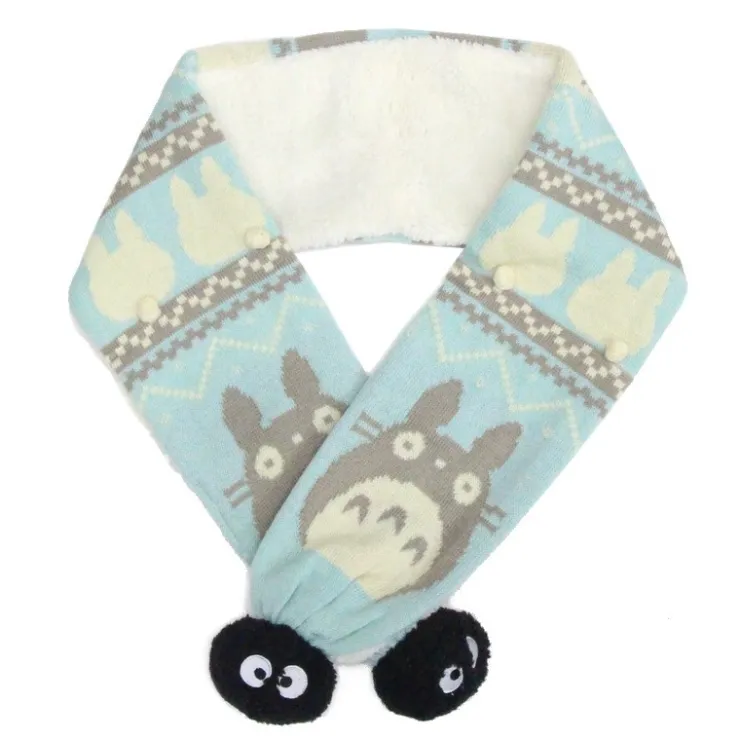 Maison Ghibli ECHARPE A POMPONS HIVER BLEU – MON VOISIN TOTORO