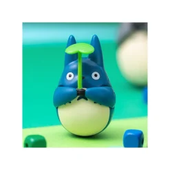 Maison Ghibli Figurine Culbuto Totoro Bleu avec feuille - Mon Voisin Totoro