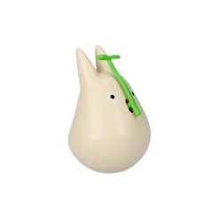 Maison Ghibli Figurine Culbuto Totoro Blanc avec feuille - Mon Voisin Totoro