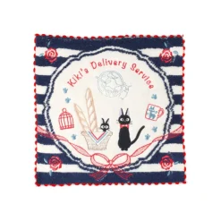 Maison Ghibli Mini Serviette bleue marine à rayures 25x25 - Kiki la petite sorcière