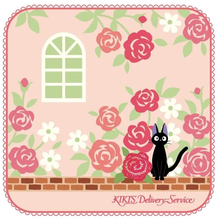 Maison Ghibli Mini Serviette Jardin de Roses 25 x 25 cm - Kiki La Petite Sorcière