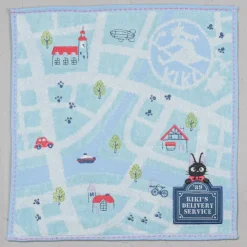 Maison Ghibli Mini Serviette Plan de la ville 25x25 cm - Kiki la petite sorcière