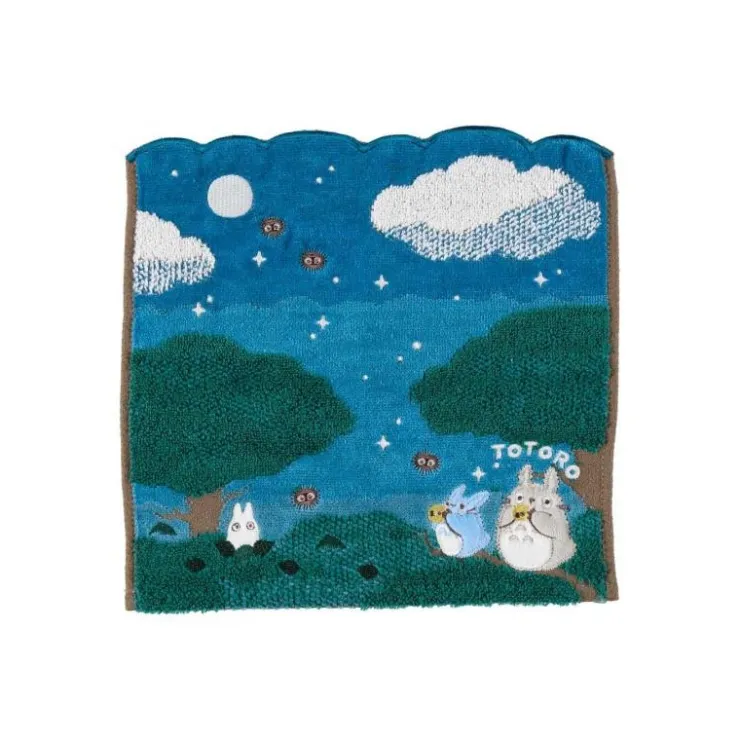 Maison Ghibli Mini Serviette Sous la lune 25x25 cm - Mon Voisin Totoro
