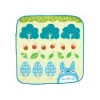 Maison Ghibli Mini Serviette Totoro Bleu Arbres et Noisettes 25x25 cm - Mon voisin