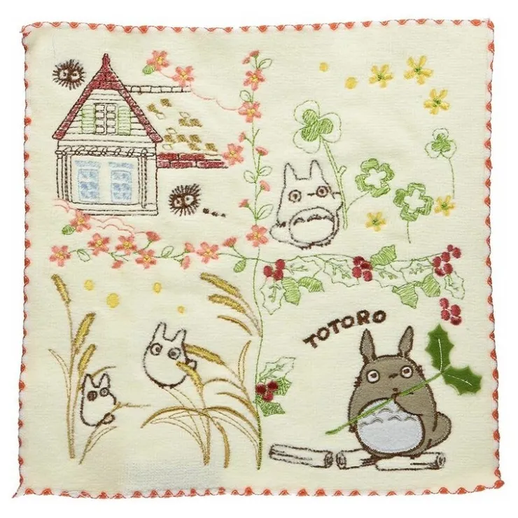 Maison Ghibli Mini Serviette Totoro dans le jardin 25x25 cm - Mon Voisin Totoro
