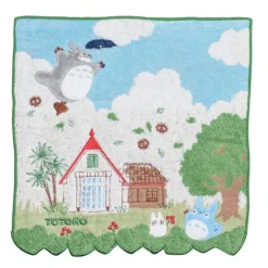 Maison Ghibli Mini Serviette Totoro dans le ciel 25x25 cm - Mon Voisin Totoro