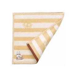 Maison Ghibli Mini Serviette Totoro Rayures Beige 25x25cm - Mon voisin Totoro