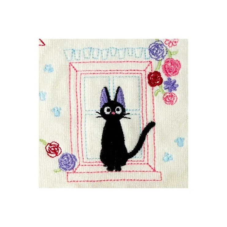 Maison Ghibli Mini-serviette Jiji à la fenêtre 25x25 - Kiki la petite sorcière