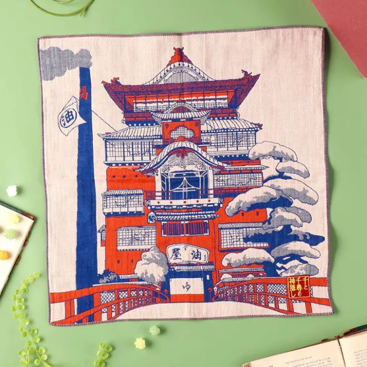 Maison Ghibli Mouchoir Imabari Palais d’Arubaya 40x40 cm - Le Voyage de Chihiro