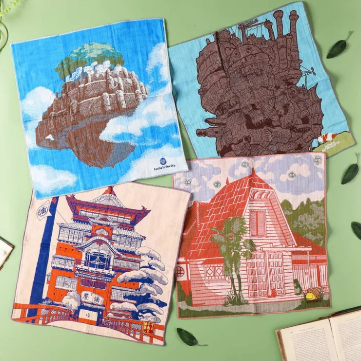 Maison Ghibli Mouchoir Imabari Palais d’Arubaya 40x40 cm - Le Voyage de Chihiro