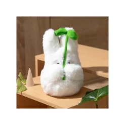 Maison Ghibli Peluche Nakayoshi Totoro Blanc avec feuille - Mon Voisin Totoro