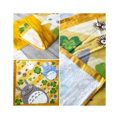 Maison Ghibli Plaid Totoro Trèfles 90x90 cm - Mon Voisin Totoro
