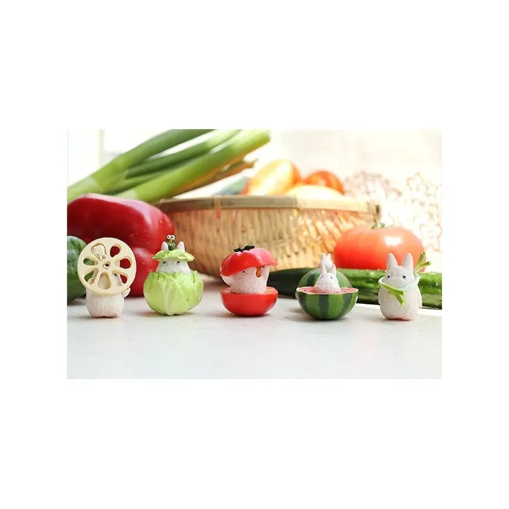 Maison Ghibli Pose Coll Assort 6 figurines Totoro Blanc Légumes - Mon Voisin Totoro