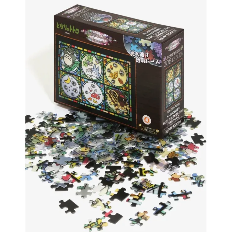 Maison Ghibli Puzzle Vitrail 208P Totoro et ses amis - Mon Voisin Totoro
